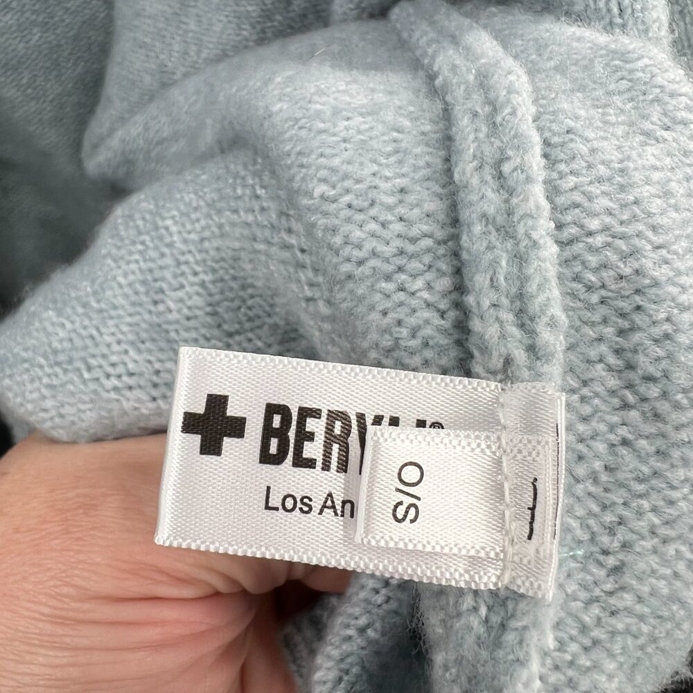 Beryll oversized open front cocoon cardigan sweater light ice blue cashmere OS - Picture 11 of 12